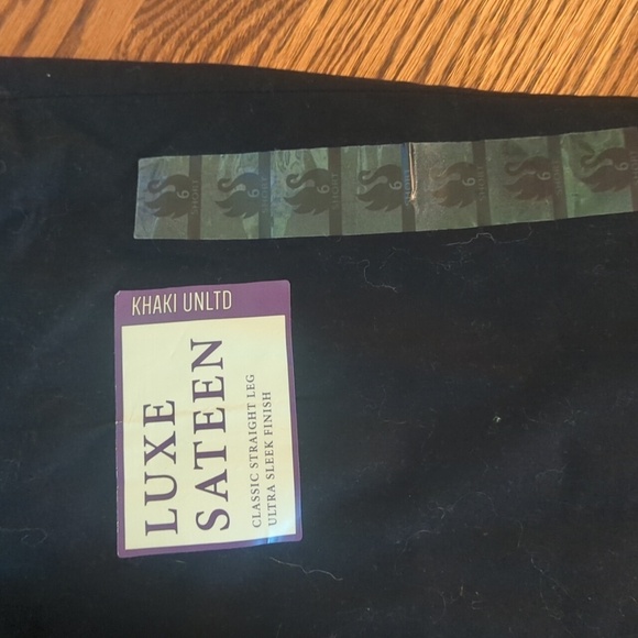 Gloria Vanderbilt Black Pants Luxe Satin Khaki Unltd Sleek Straight Leg NWT Sz 6 - Picture 2 of 8